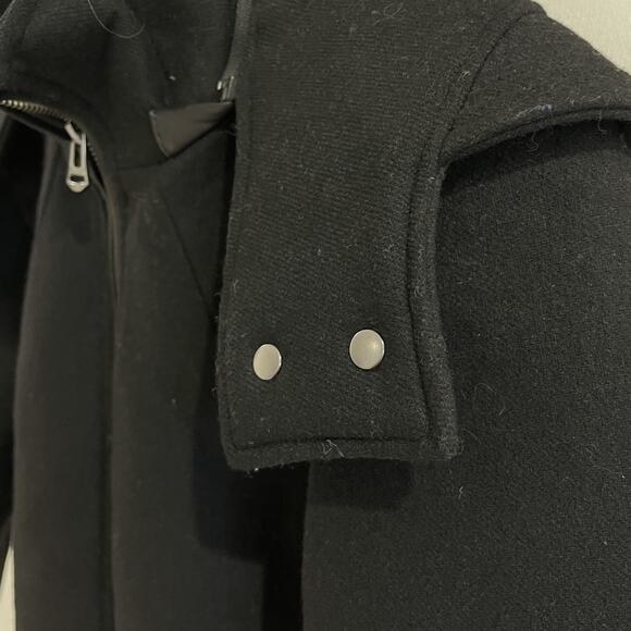 Cole Haan Grand Neoprene Bonded Wool Coat Jacket Black Womens Size 4 - Picture 7 of 7